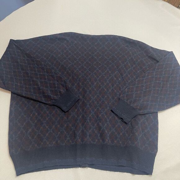 Florence Tricot Italy Navy Blue Wool Blend Cardigan Sweater Size XXL - Picture 5 of 6